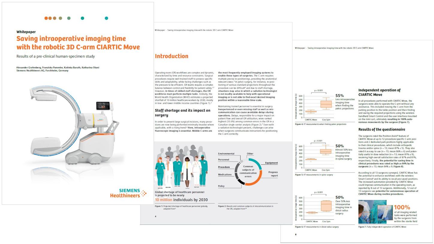 Preclinical study on time savings with the self-driving mobile 3D C-arm CIARTIC Move.