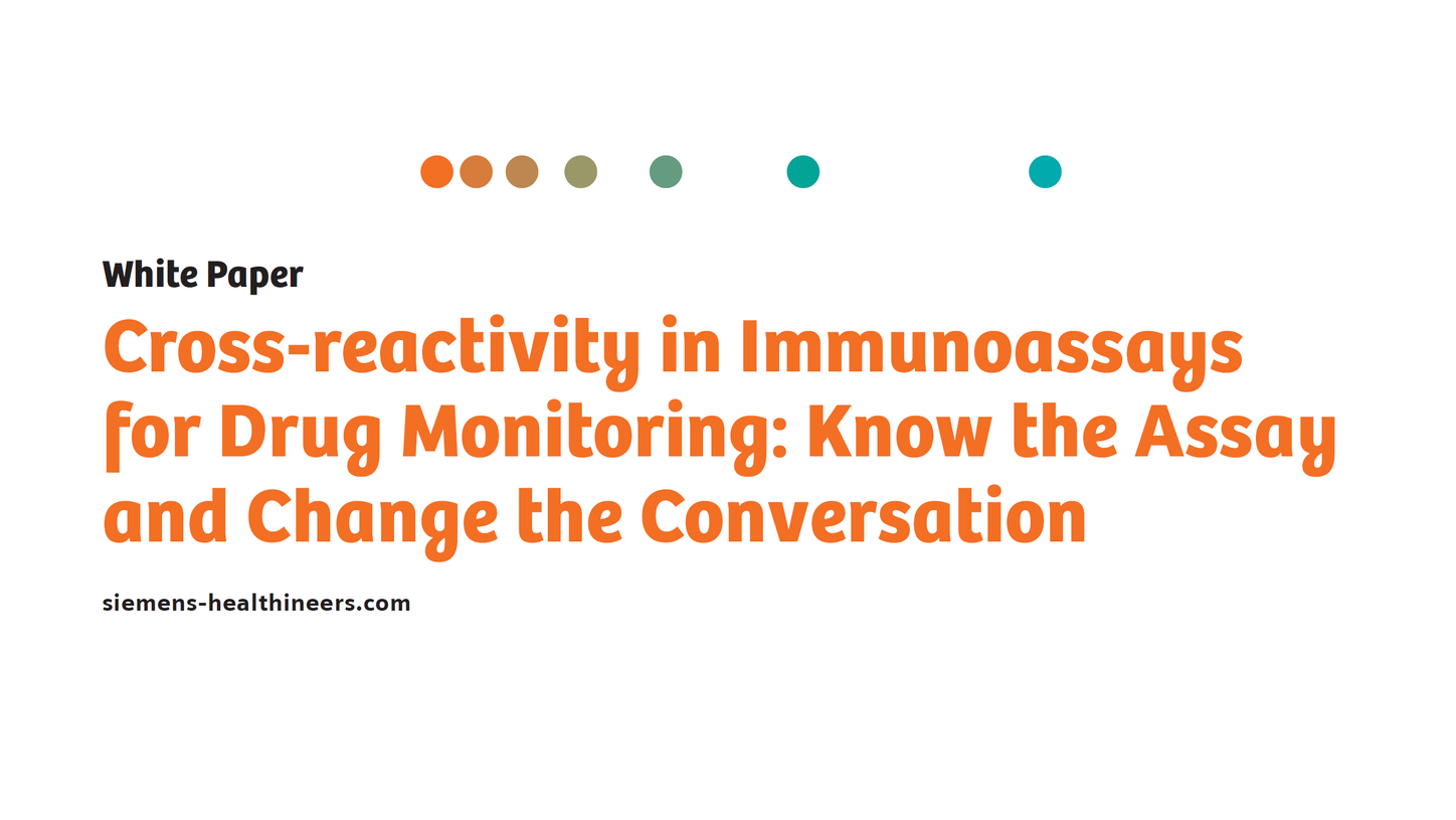 Screenshot of Cross-reactivity in Immunoassays for Drug Monitoring White Paper