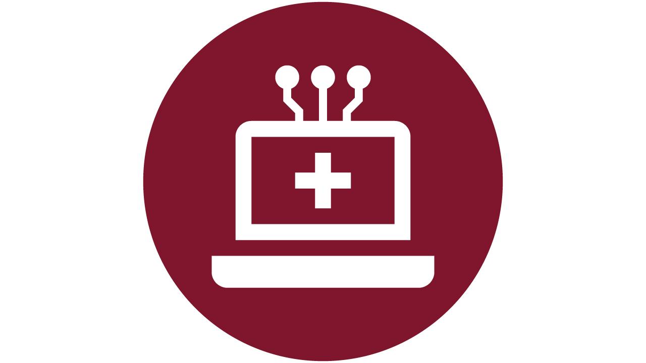 icon of a computer making connections