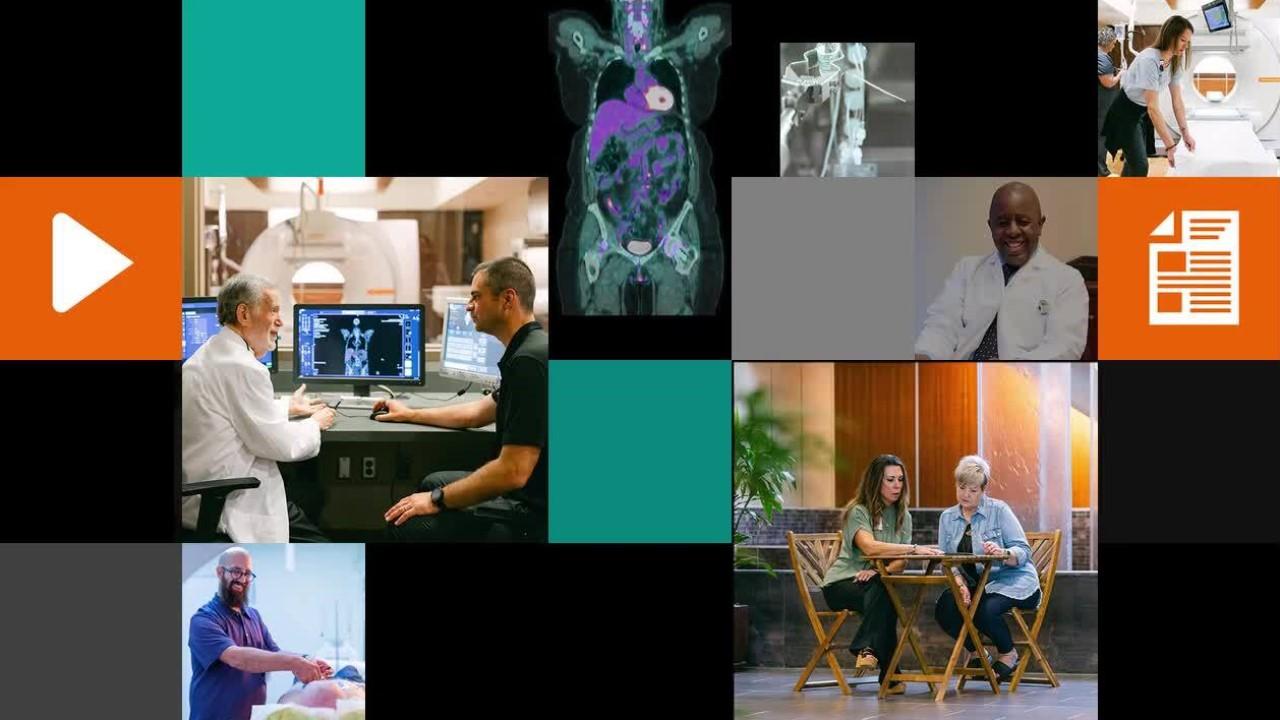 Collage of doctors, patients, and medical imaging scenes