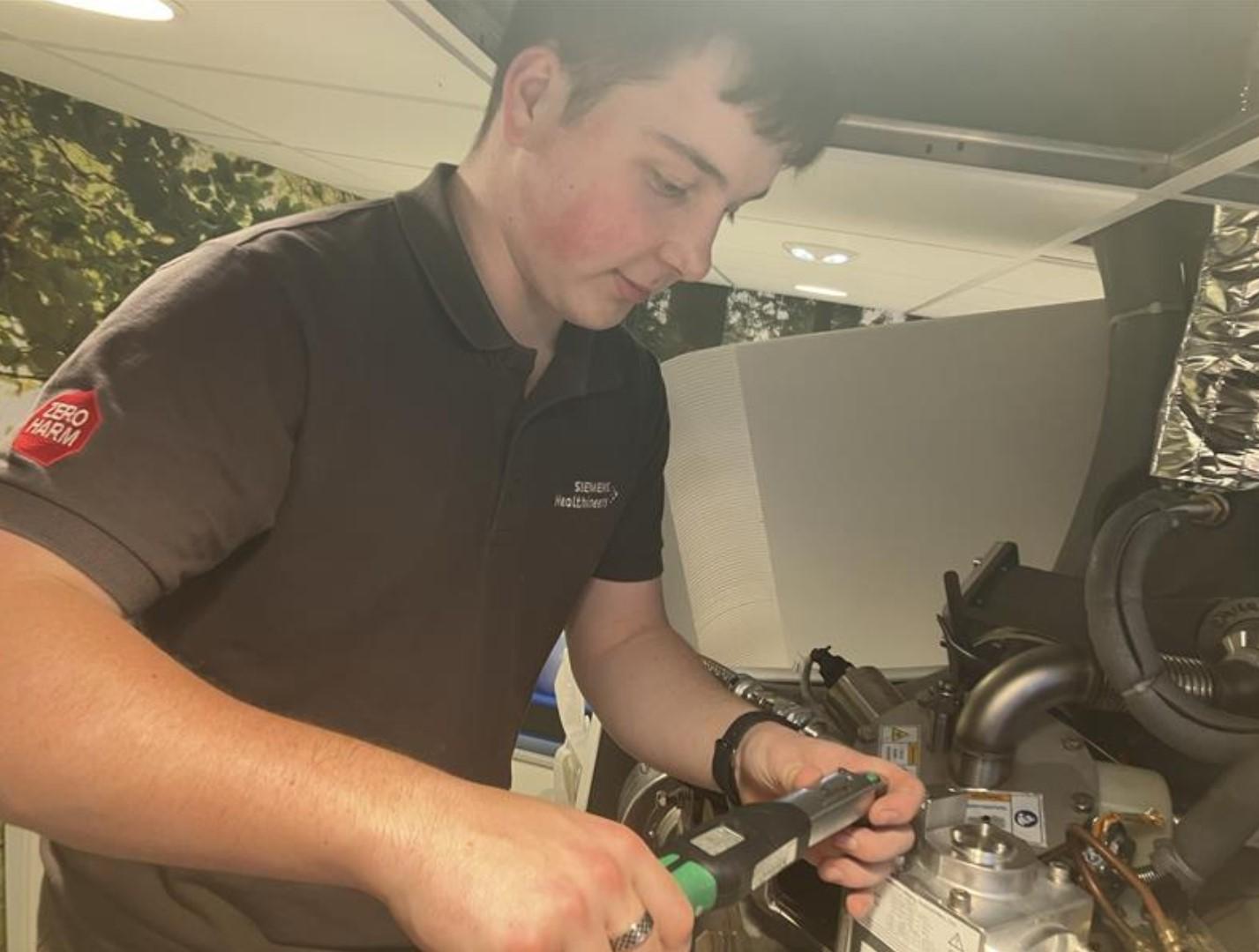 Sam Welch, an engineer on a job.