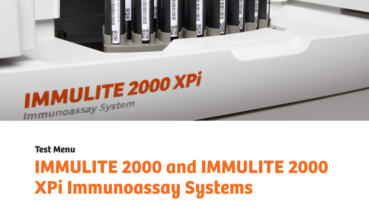 Title of IMMULITE 2000 XPi USA Assay Menu