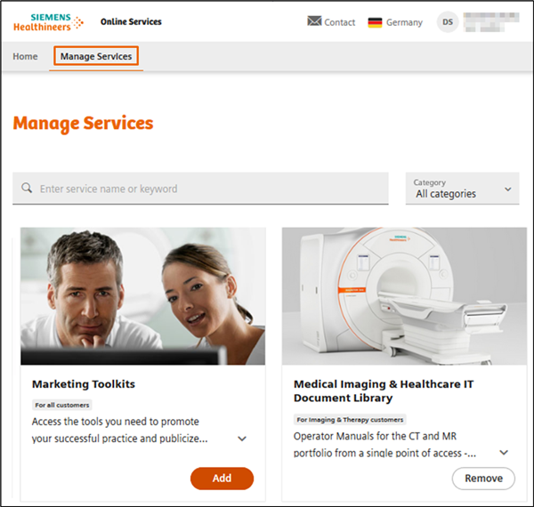 Healthineers-ID Manage Services Remove