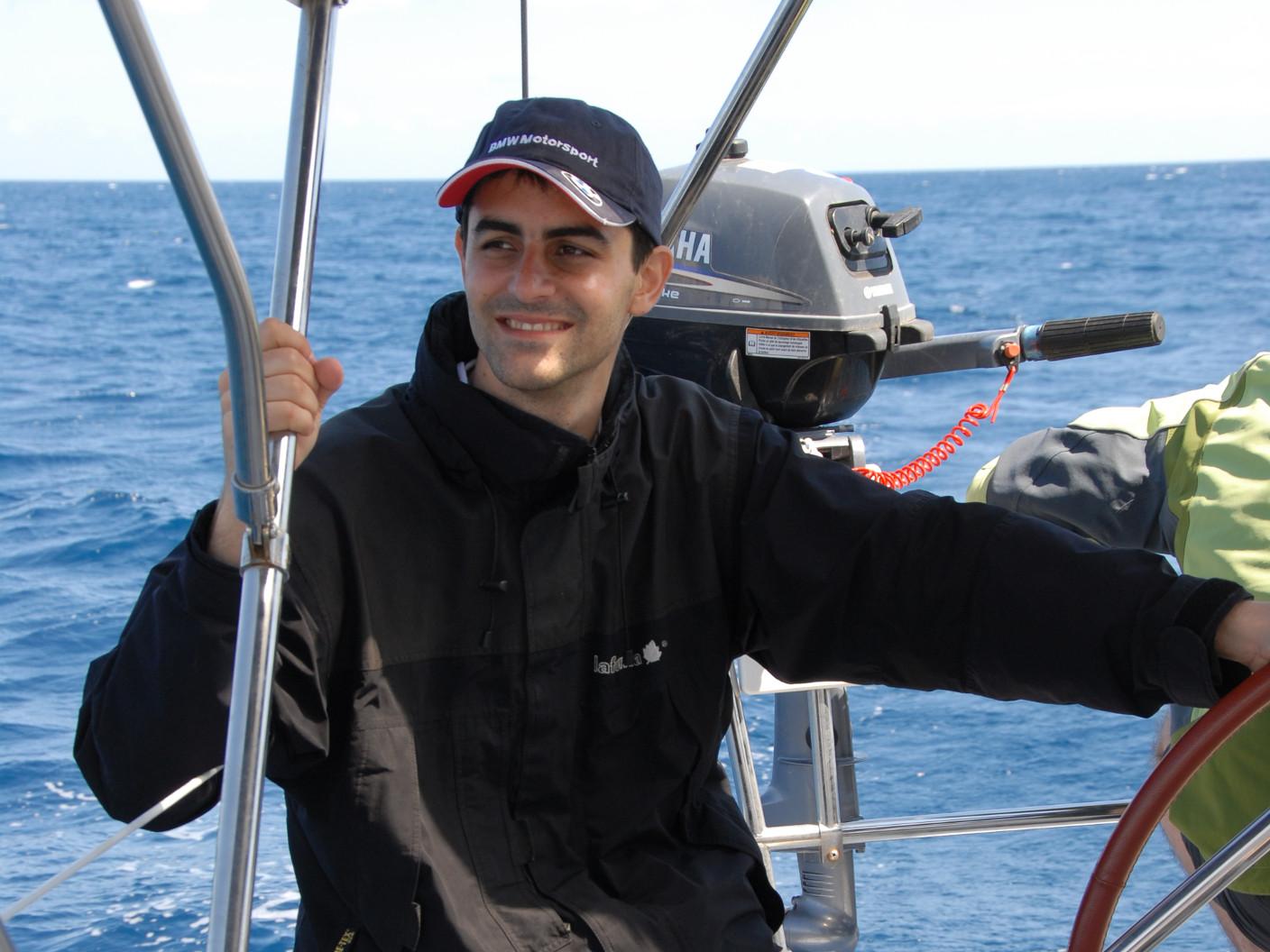 Michael Scheuering enjoys being a skipper during sailing trips with his friends.