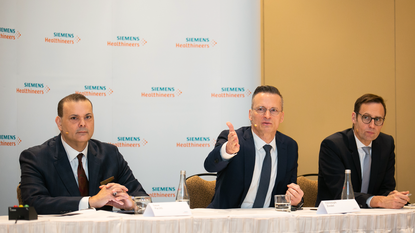 David Pacitti, President Americas, Christoph Zindel, Member of the Managing Board, Stefan Schmidt, Head of Media Relations (From left to right)