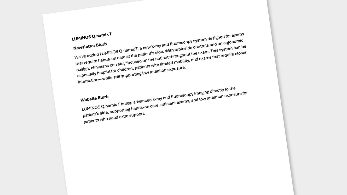 LUMINOS Q.namix T email example