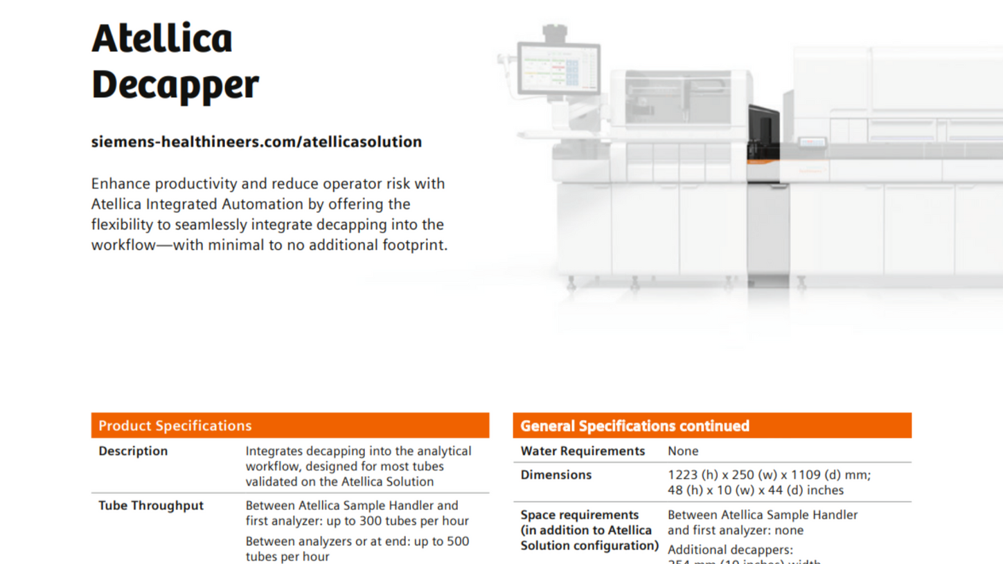 Atellica Solution Sci with Decapper Sealer screenshot