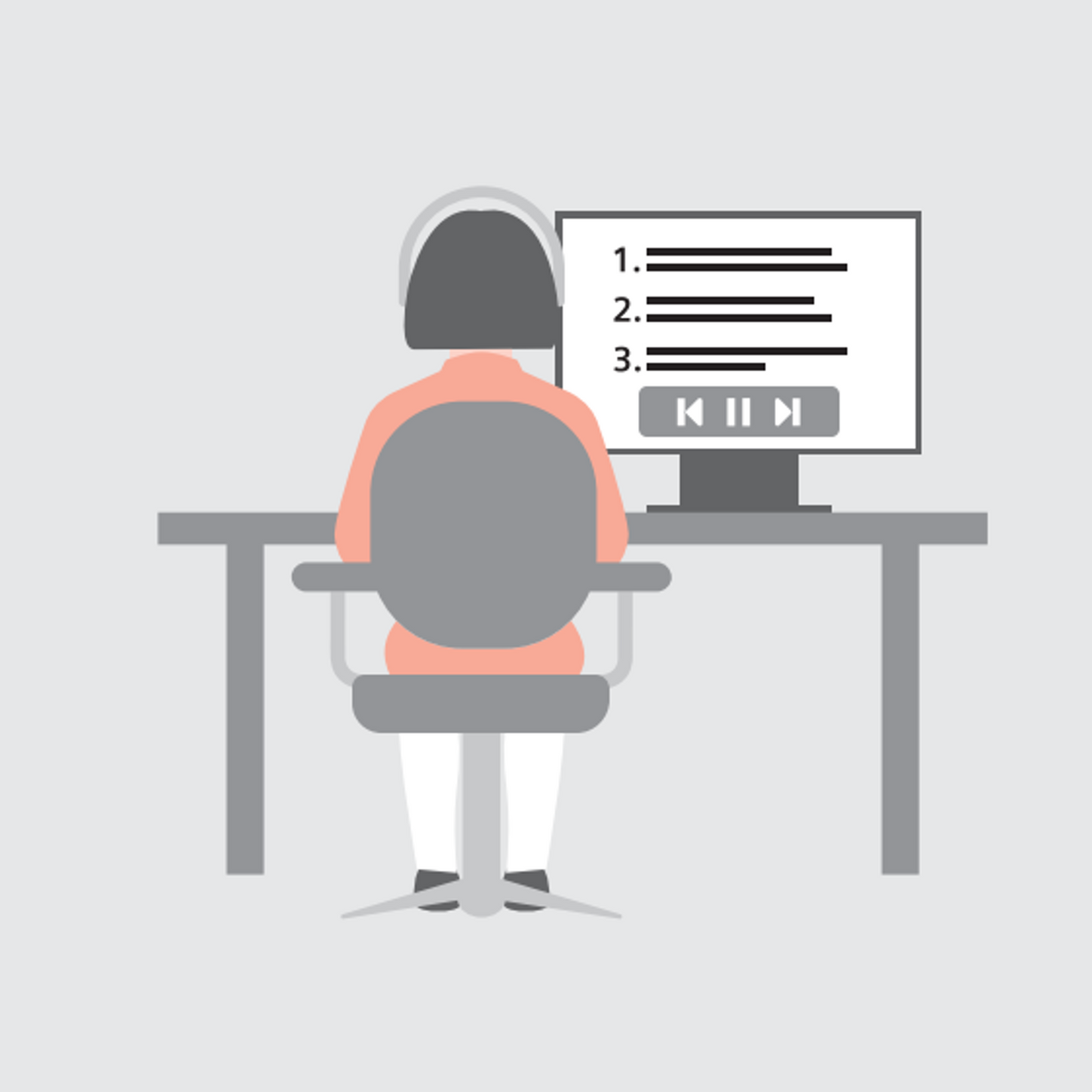 Woman sitting in front of a computer