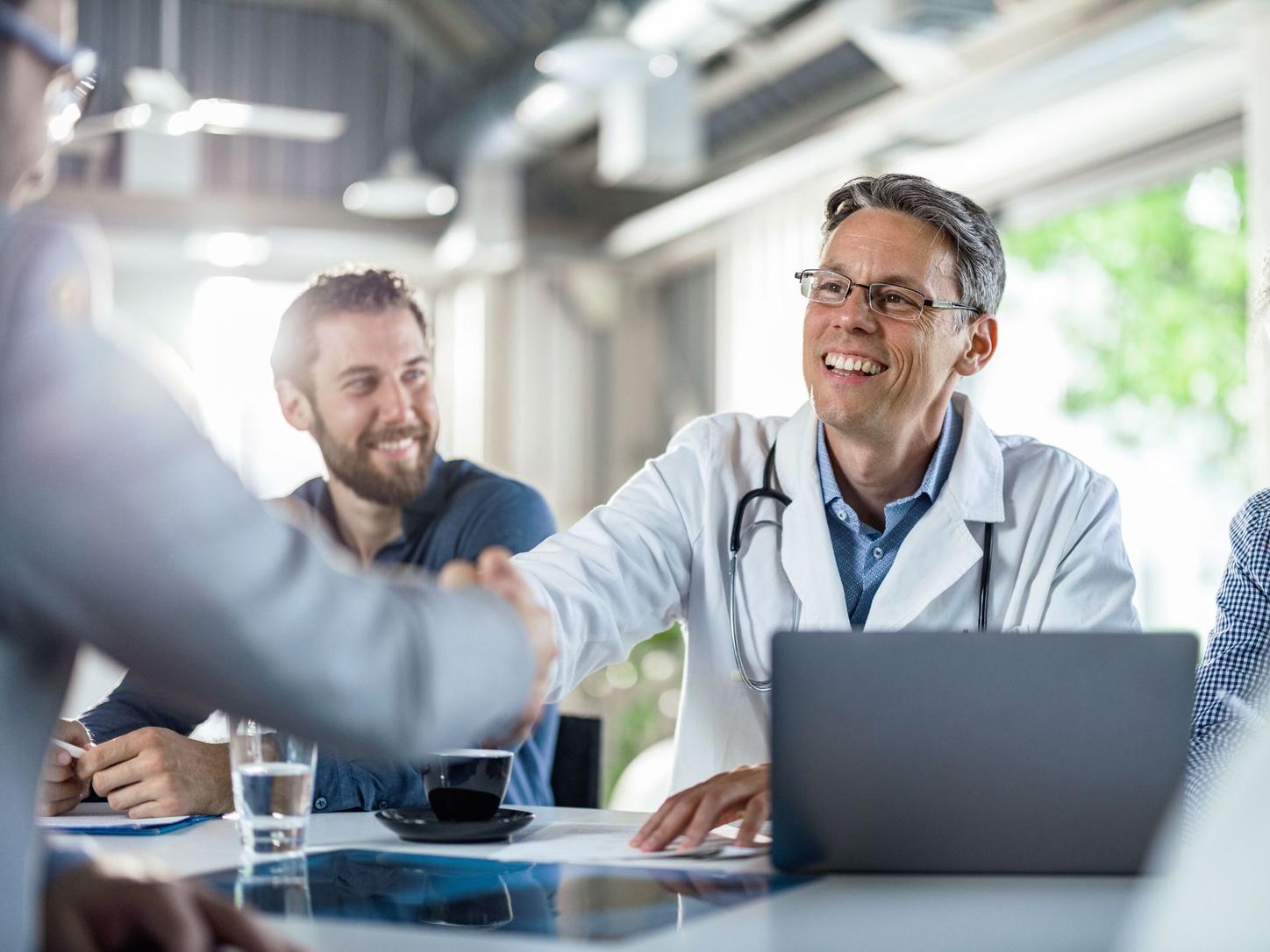 Healthcare professionals in a meeting