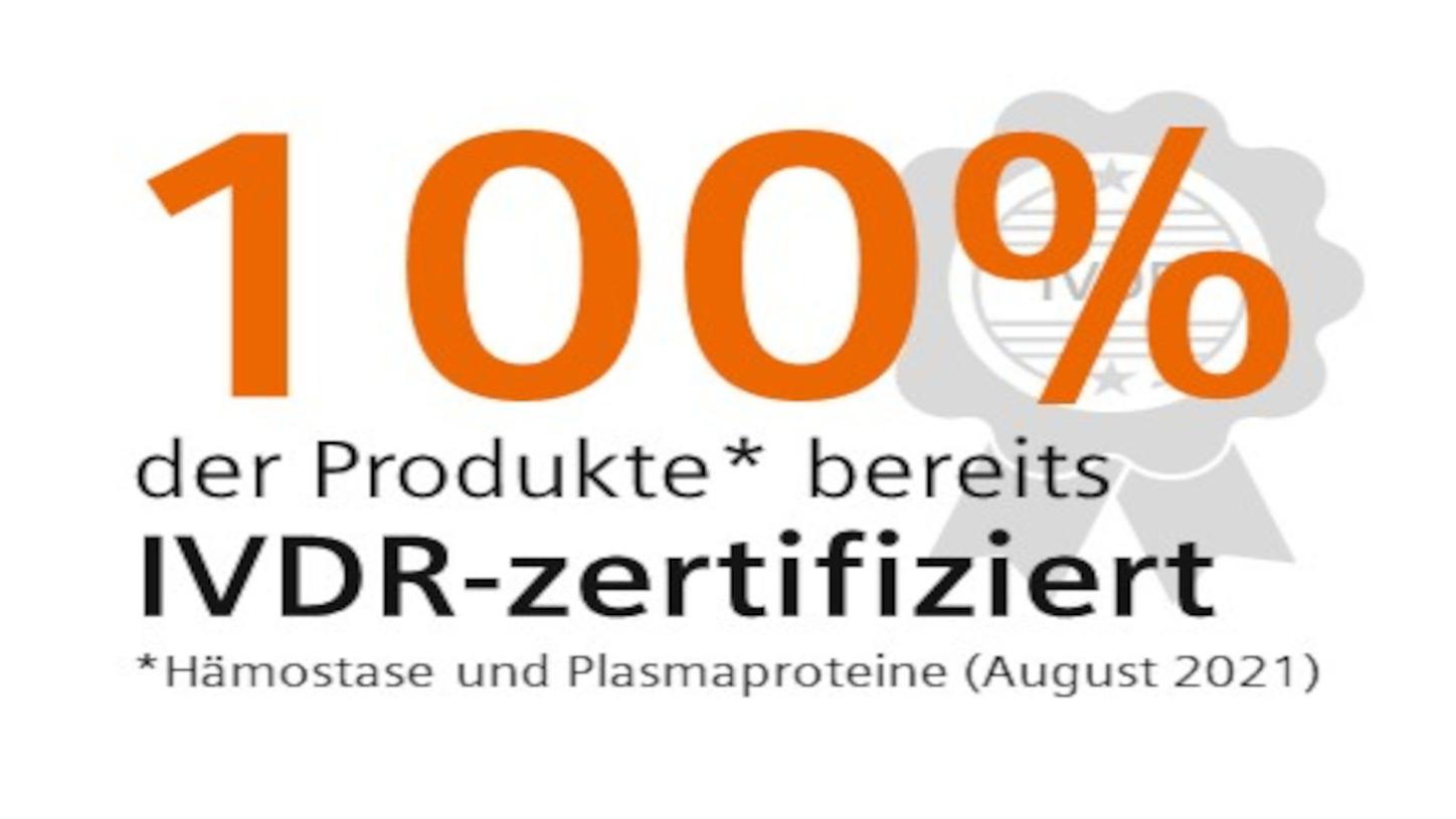 IVDR-Zertifizierung für 100 % der Medizinprodukte