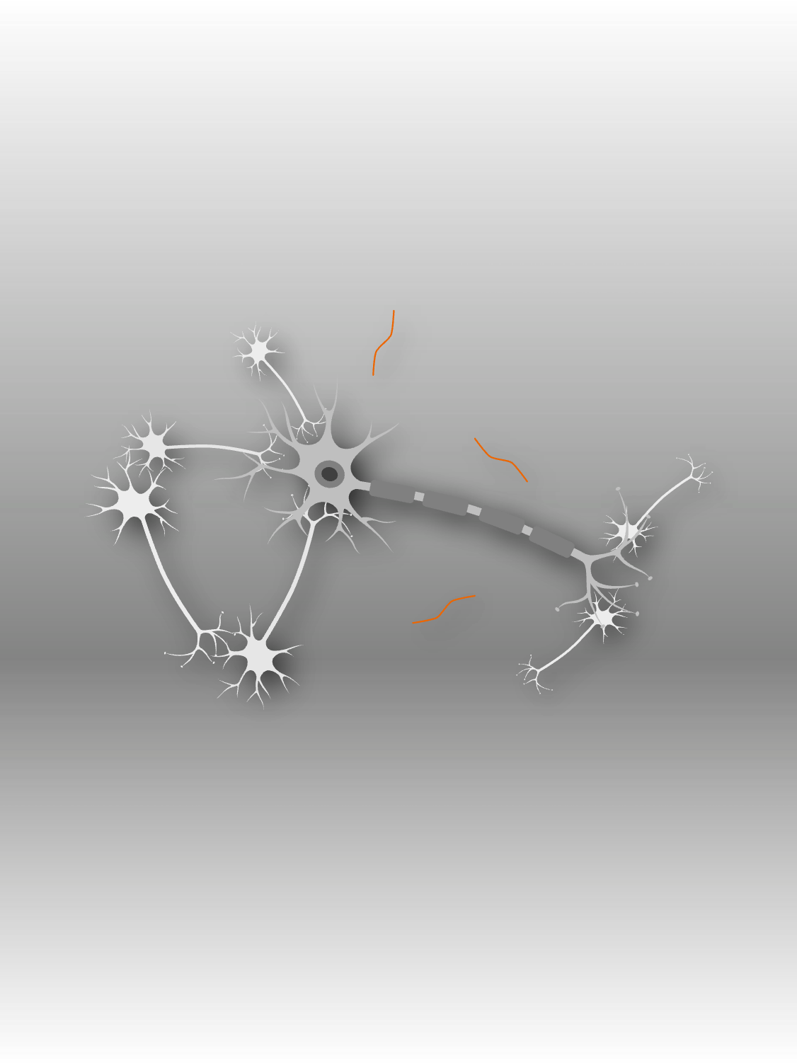 Illustration of how Disease-Modifying Therapies (DMT) work: Less amyloid beta protein around the neuron