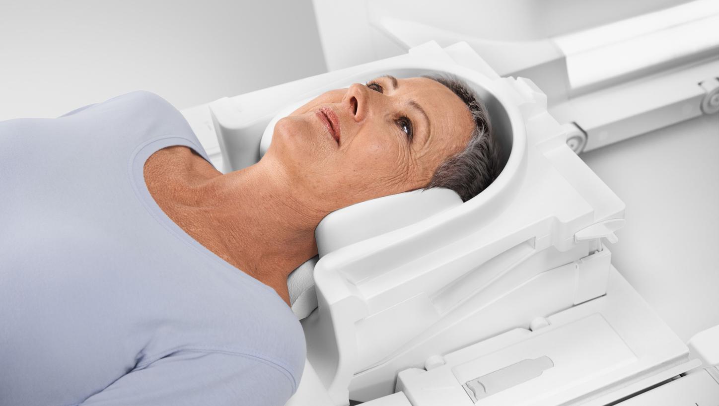 Patient placed in head/neck coil using ComfortSound.