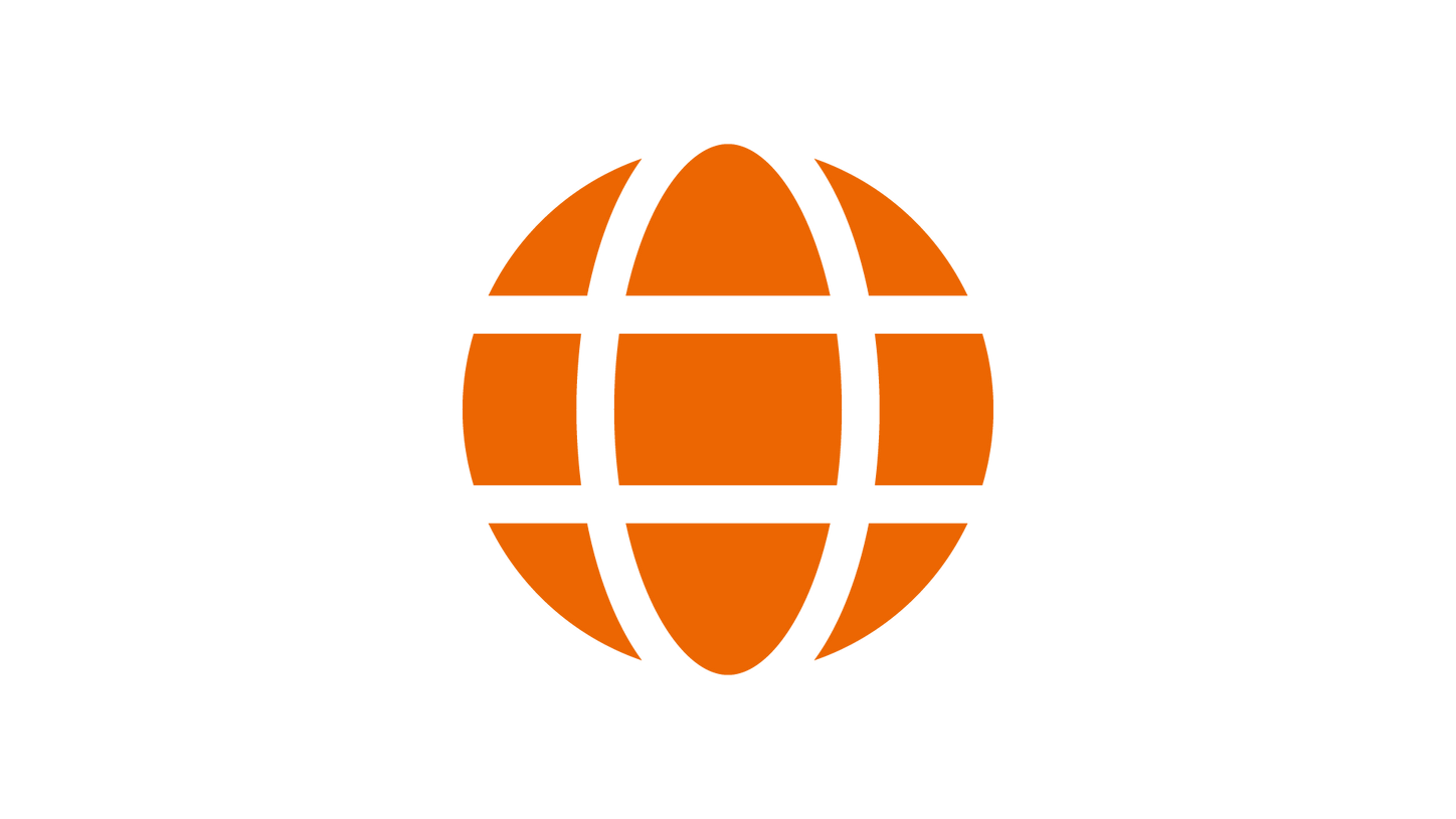 Orange globe icon symbolizing online ordering in the Siemens Healthineers Webshop.