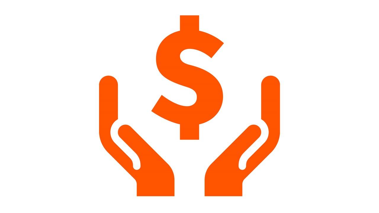 Illustration of hands holding a dollar sign representing resource and cost efficiency in D-dimer testing.