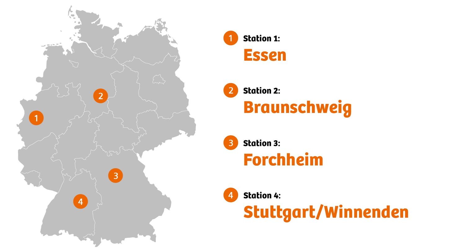 Karte – Stationen Atellica Roadshow 2026