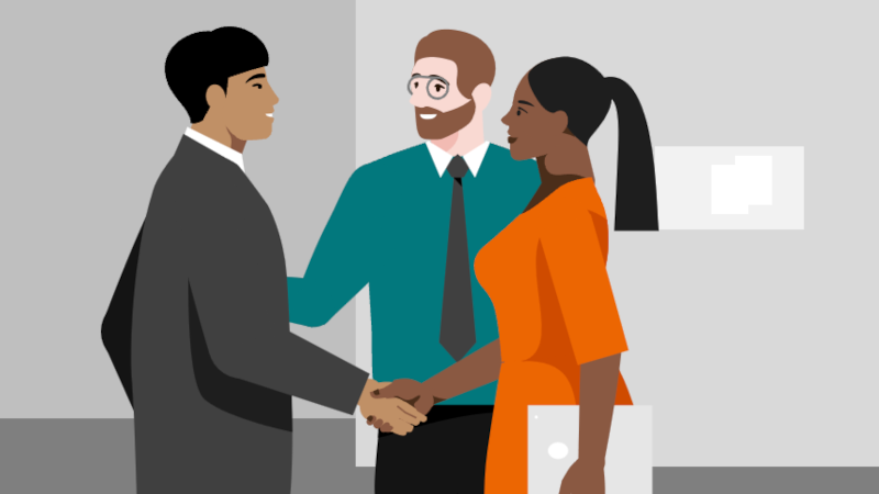 Shared Vision - Business partners shaking hands
