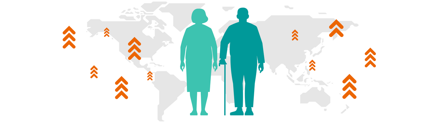 Illustration showing the aging population