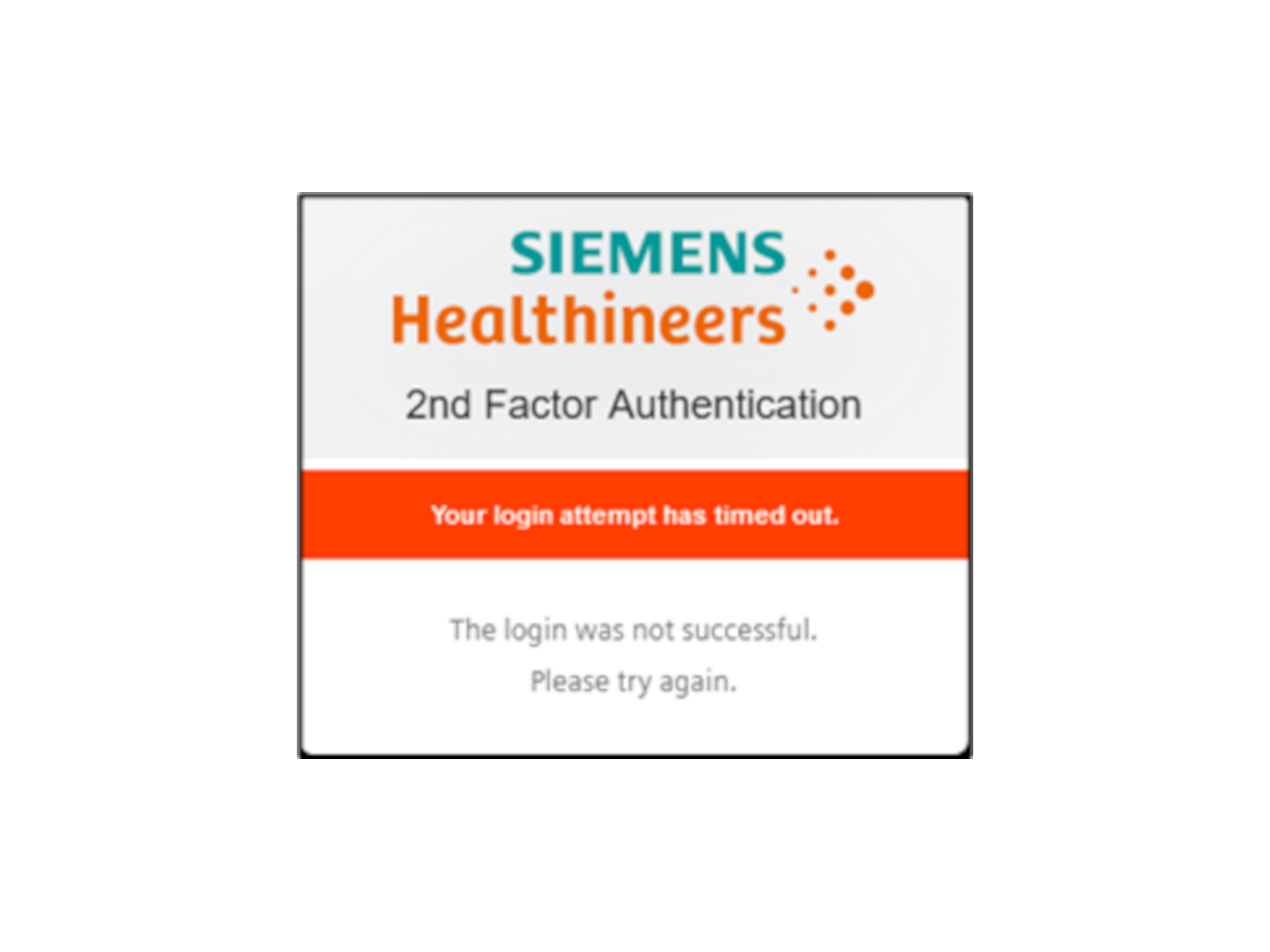 Healthineers-ID Login time out