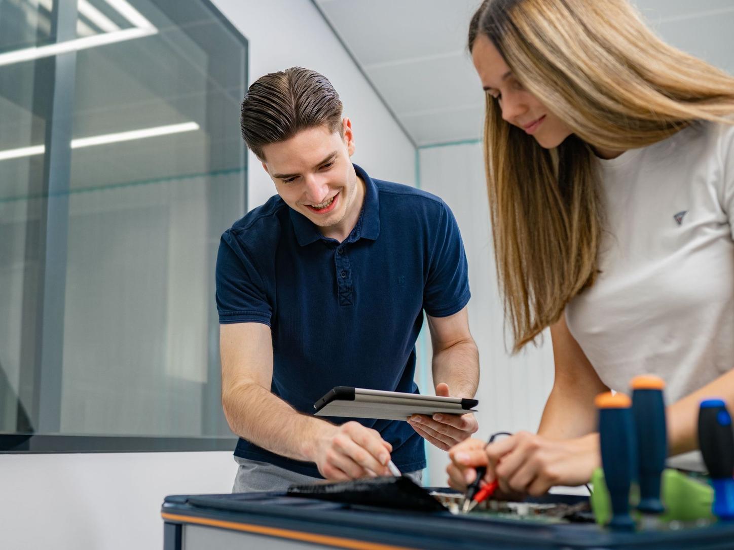 Technicians working together