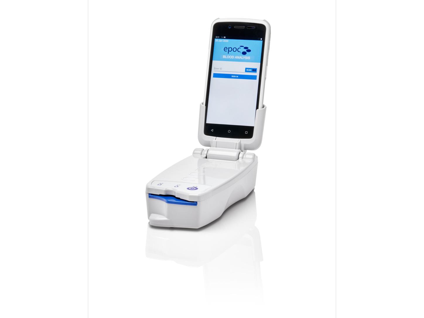 Product photo of the epoc Blood Analysis System.