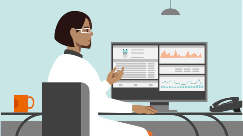 Performance Monitoring - An expert is qualifying data on a screen