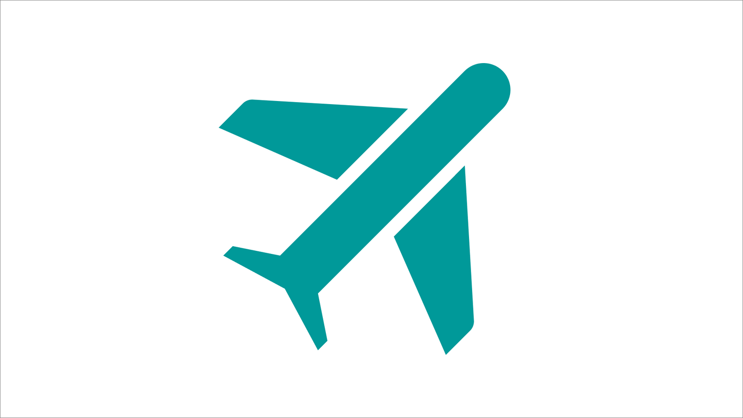 Airplane icon in petrol