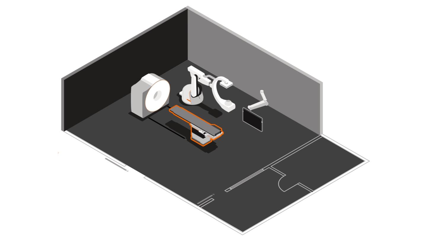 Hybrid OR Planning room layout with virtual reality visualization