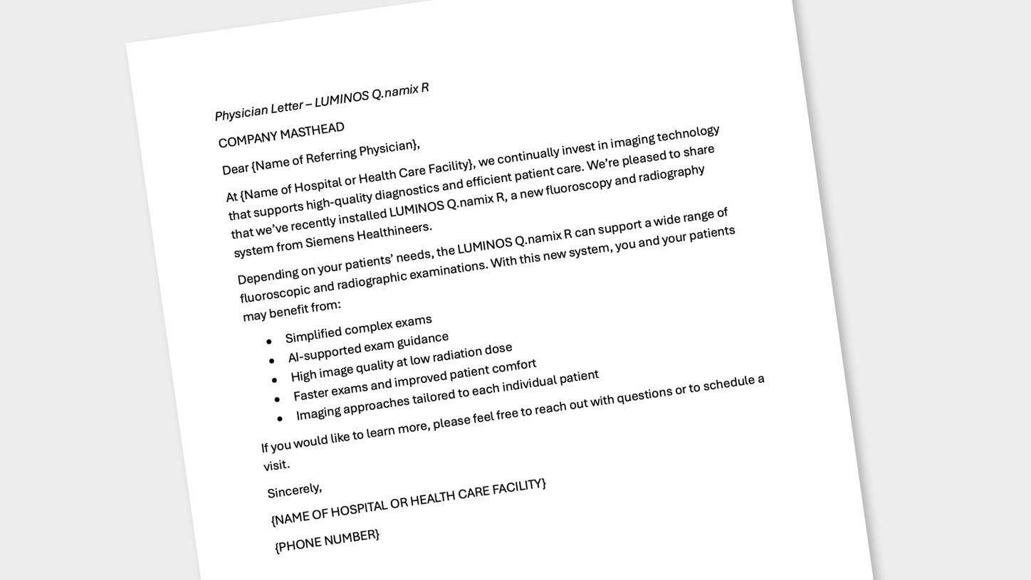 Physician letter
