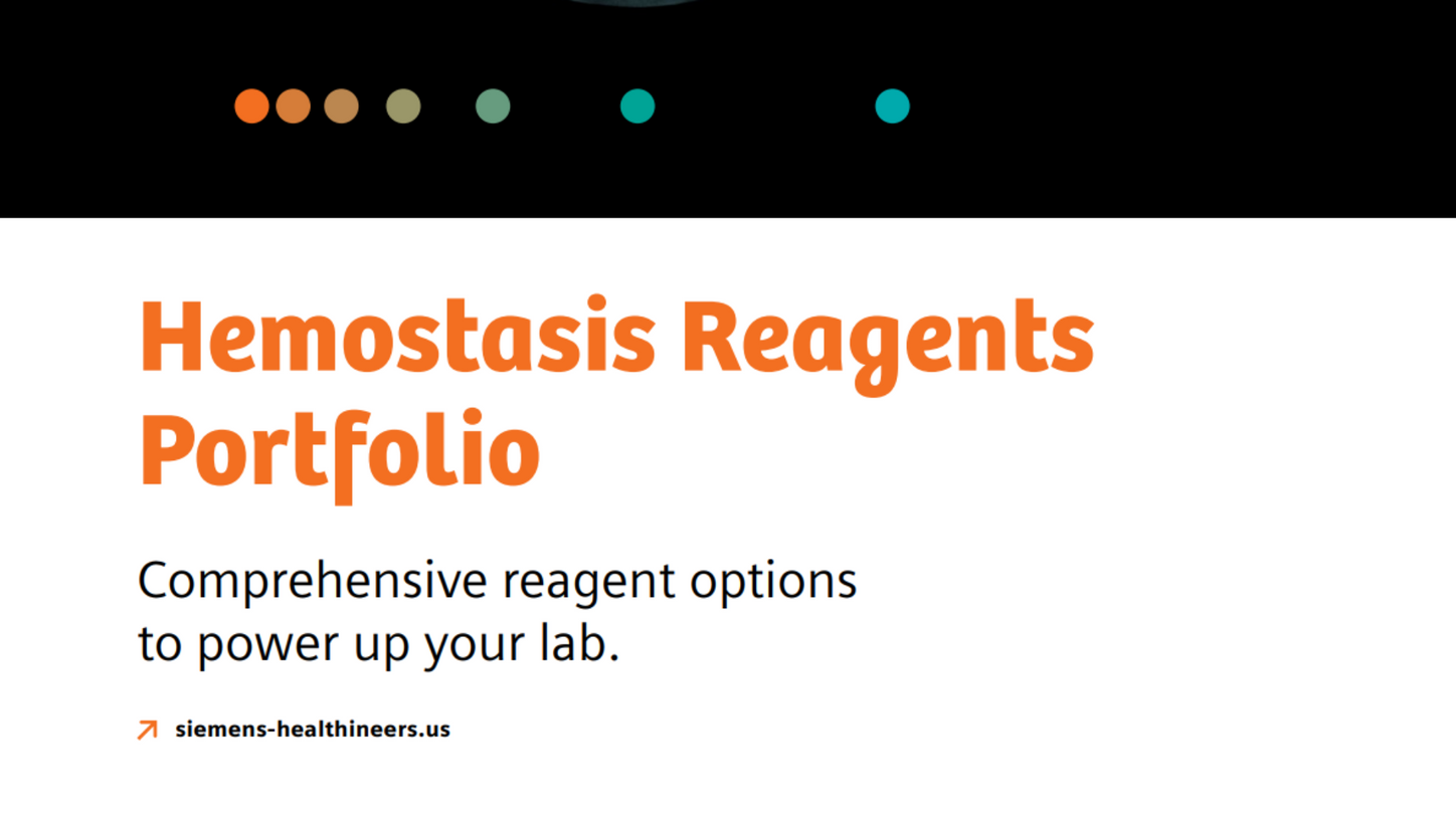 Screenshot of Hemostasis Reagents Portfolio Brochure