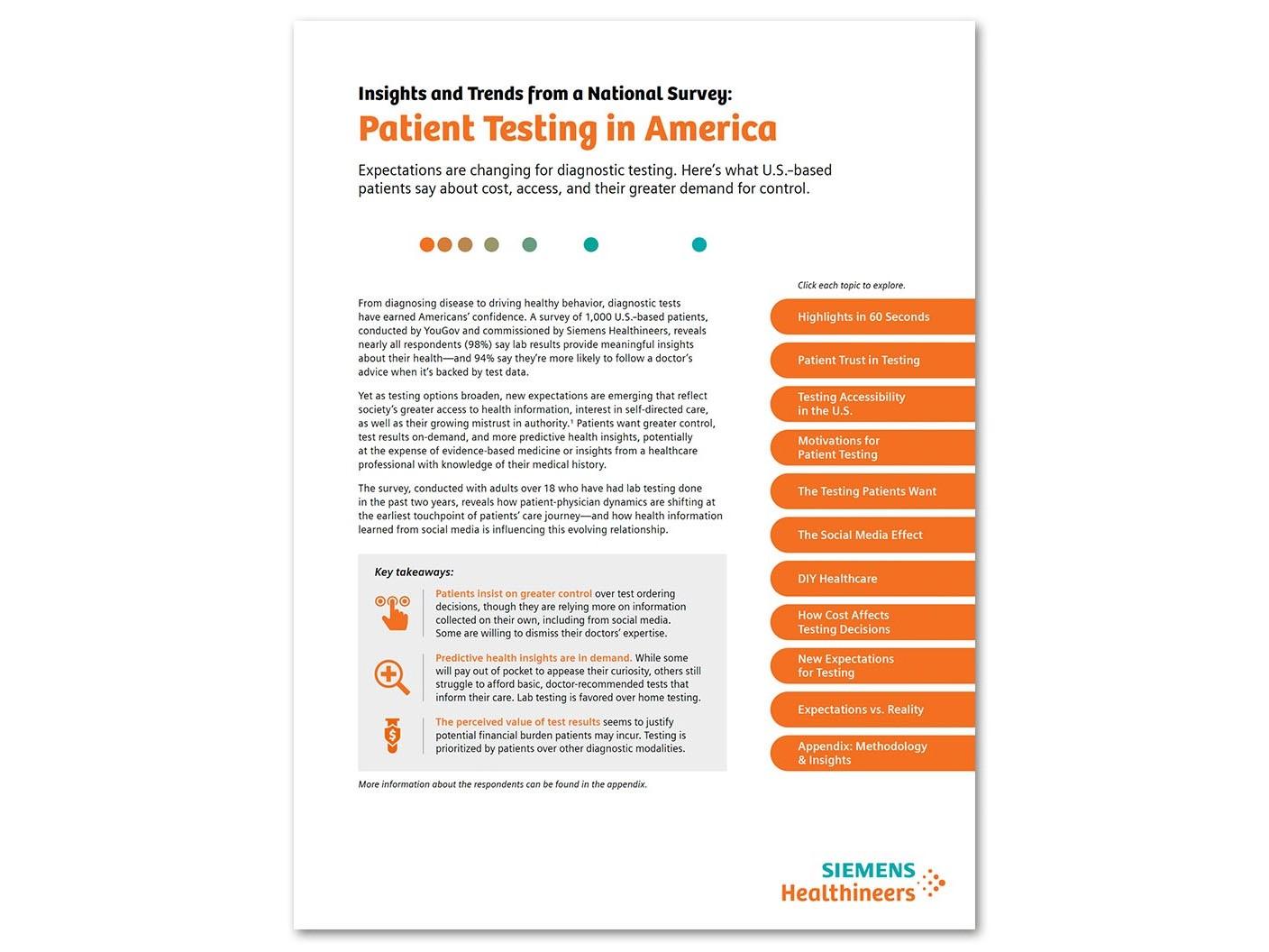 Patient Survey Expectations Diagnostic Testing Report Cover