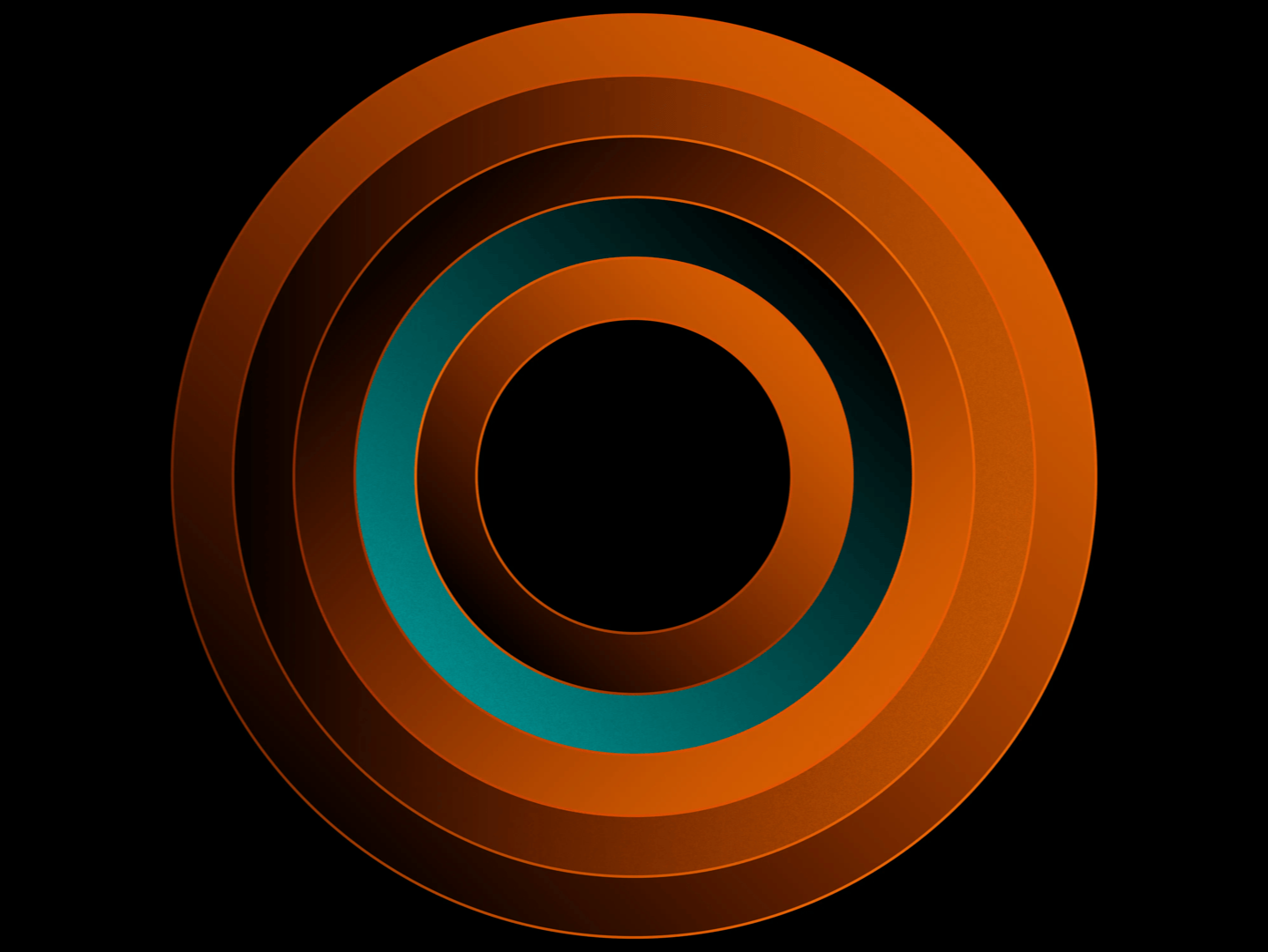 portrait of a man with a futuristic orange circular graphic overlaying the side of his face, symbolizing advanced technology and innovation.