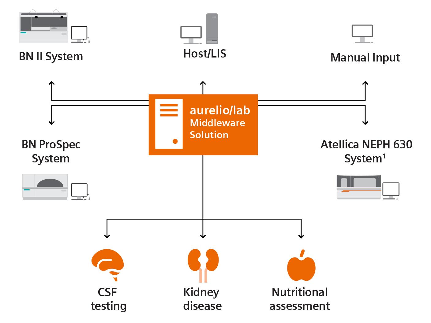 Diagram demonstrating how Proits IT Software consolidates results from multiple diagnostic analyzers