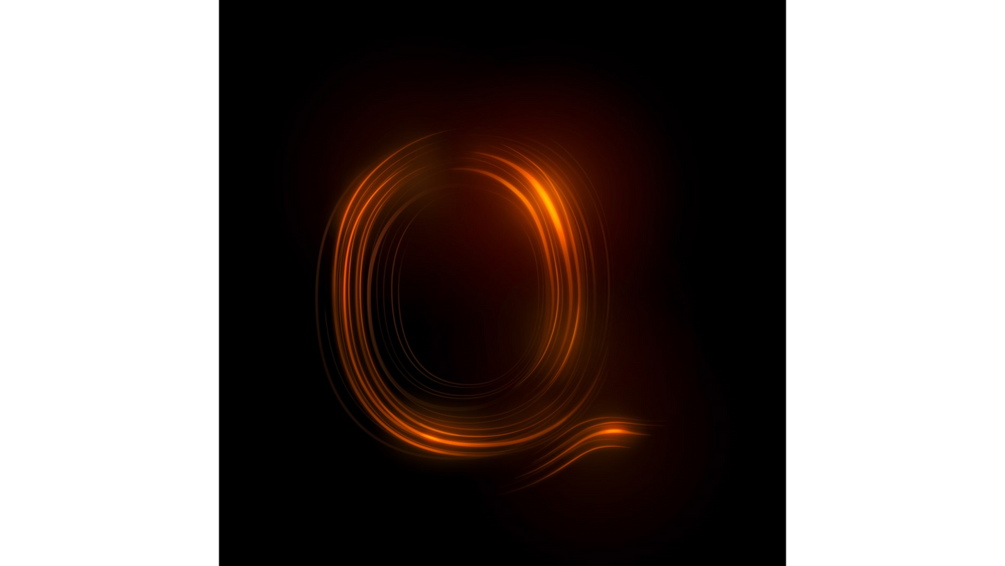 A stylized Q