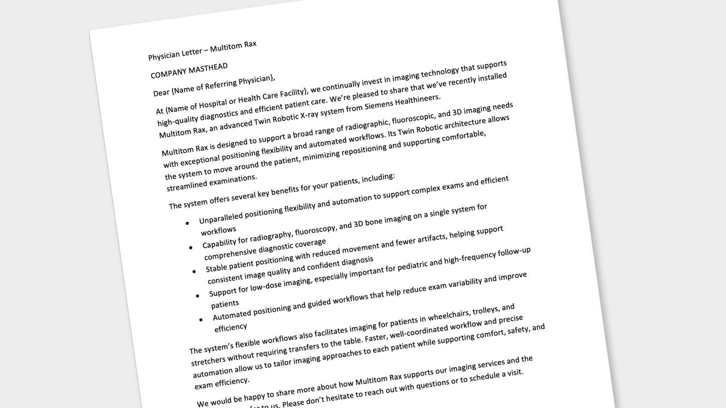 Multitom Rax physician letter
