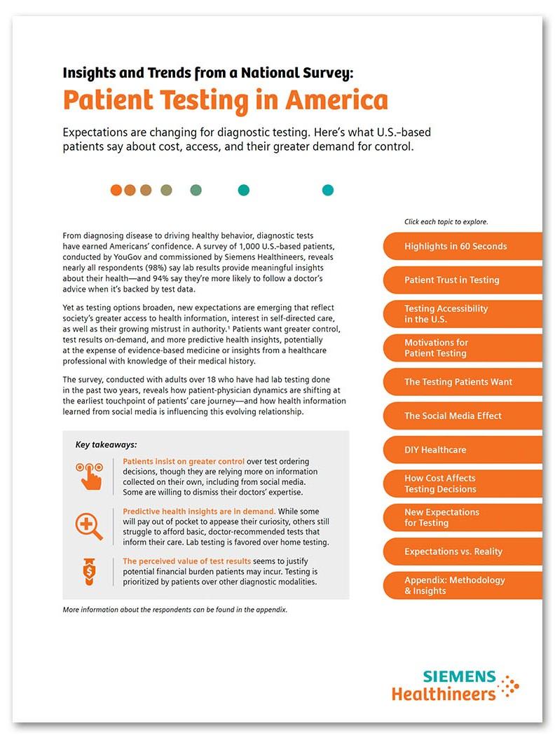 Patient Survey Expectations Diagnostic Testing Report Cover