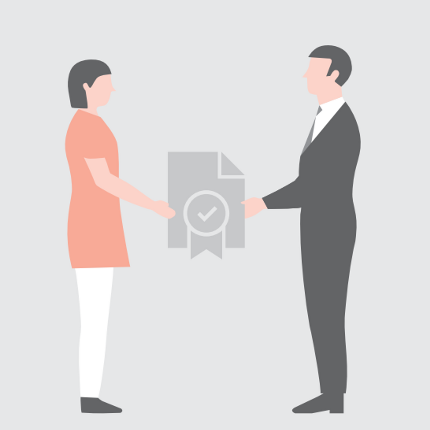 Woman and man with certificate