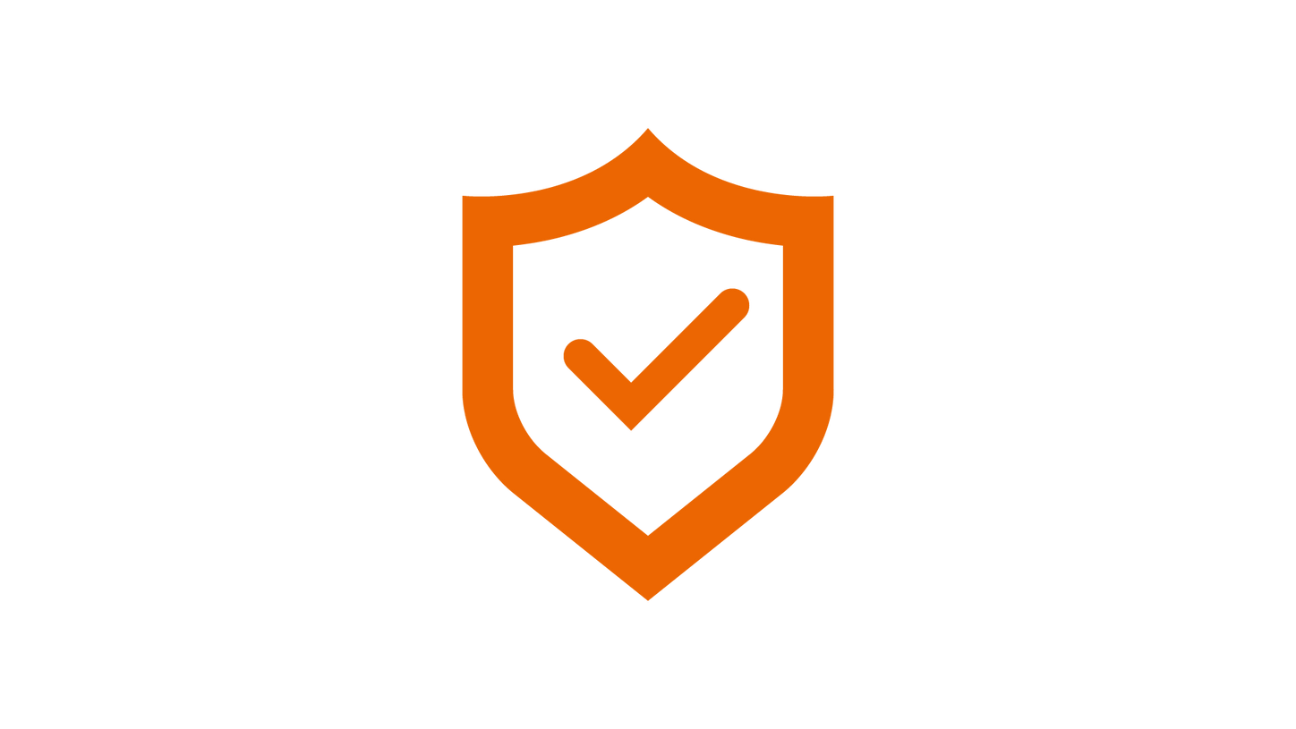 Orange checkmark icon symbolizing compliance in the Siemens Healthineers Webshop.