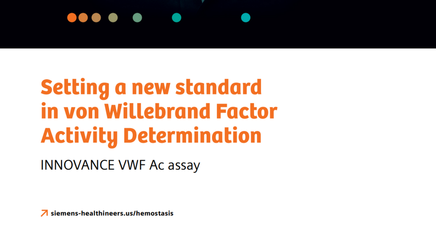 Screenshot of INNOVANCE VWF Ac Assay Brochure