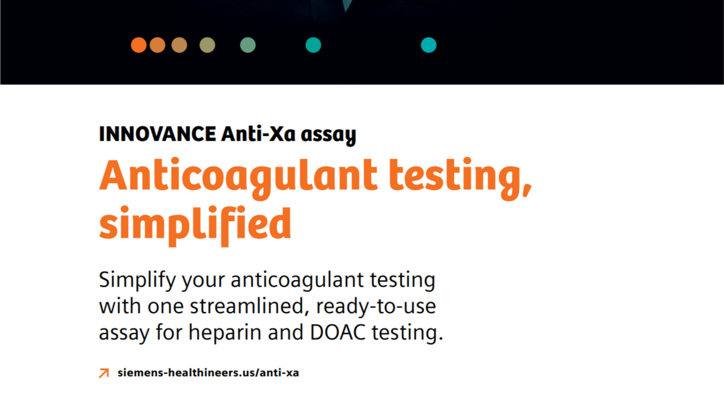 Screenshot of INNOVANCE Anti-Xa Assay Brochure
