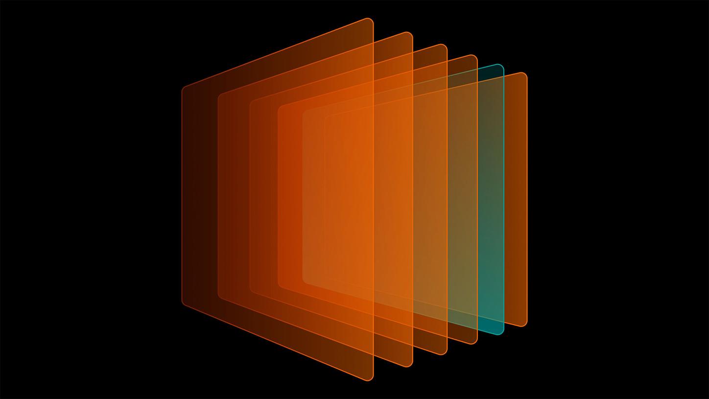 fanned out horizontal graphic