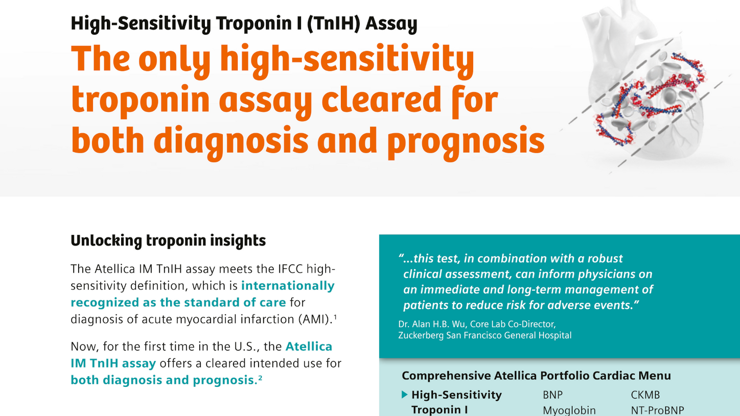Cover of High-Sensitivity Troponin I (TnIH) assay Info Sheet