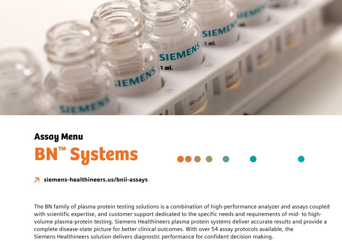 BN Systems Assay Menu Screenshot