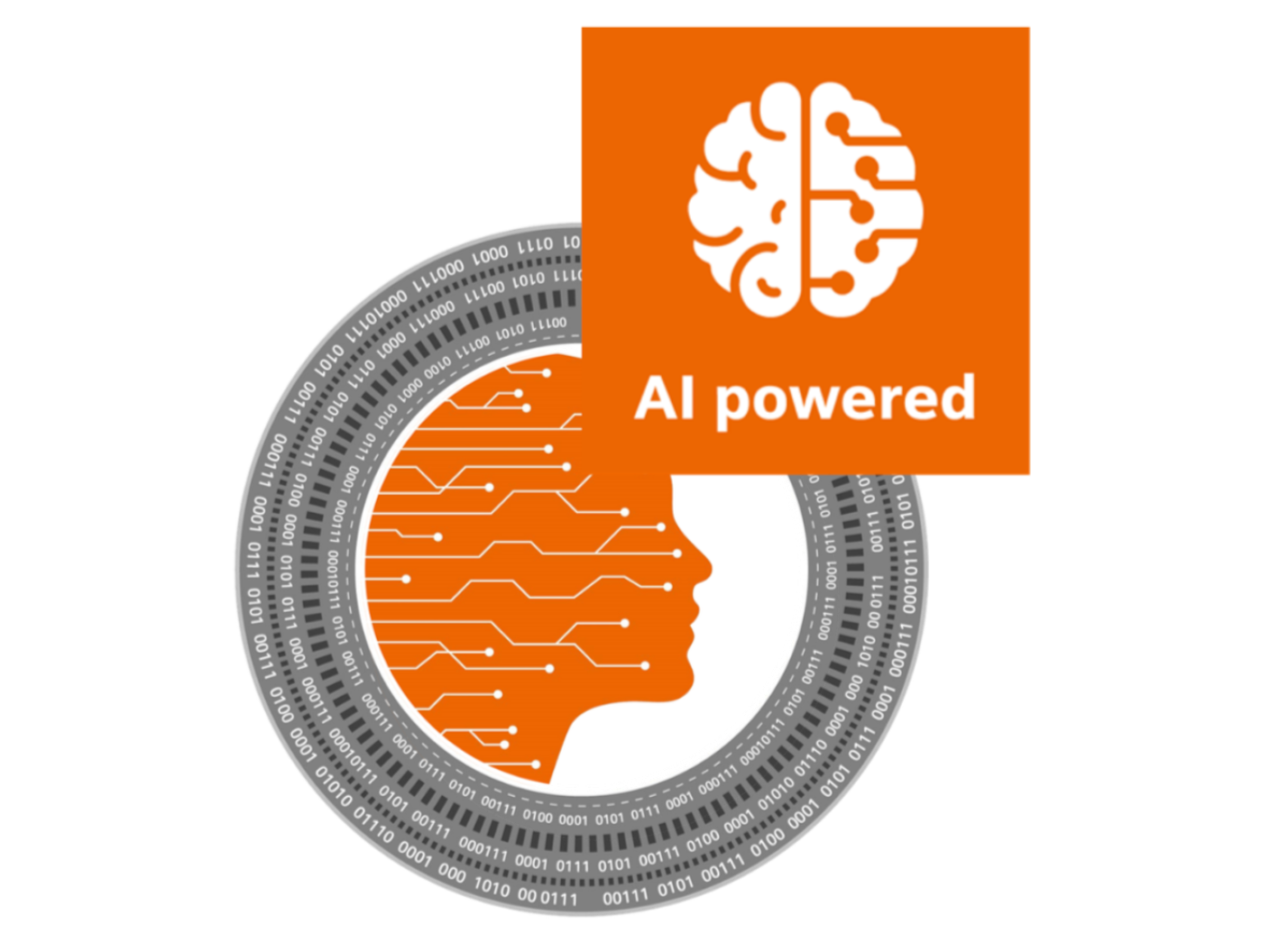 Aidan icon with orange AI brain icon