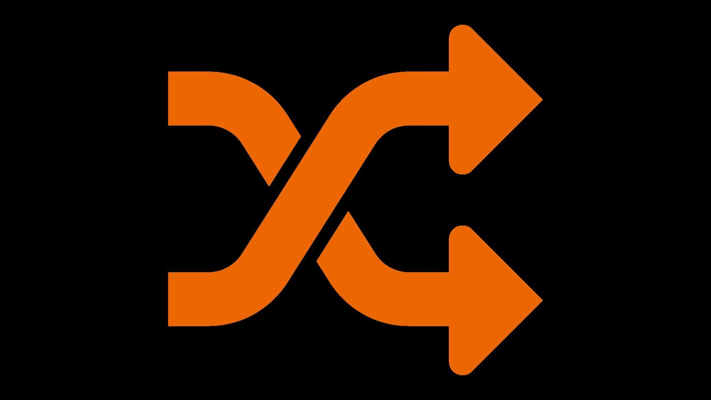Orange icon with two interwoven arrows pointing in opposite directions, representing data exchange, workflow integration, or bidirectional communication.