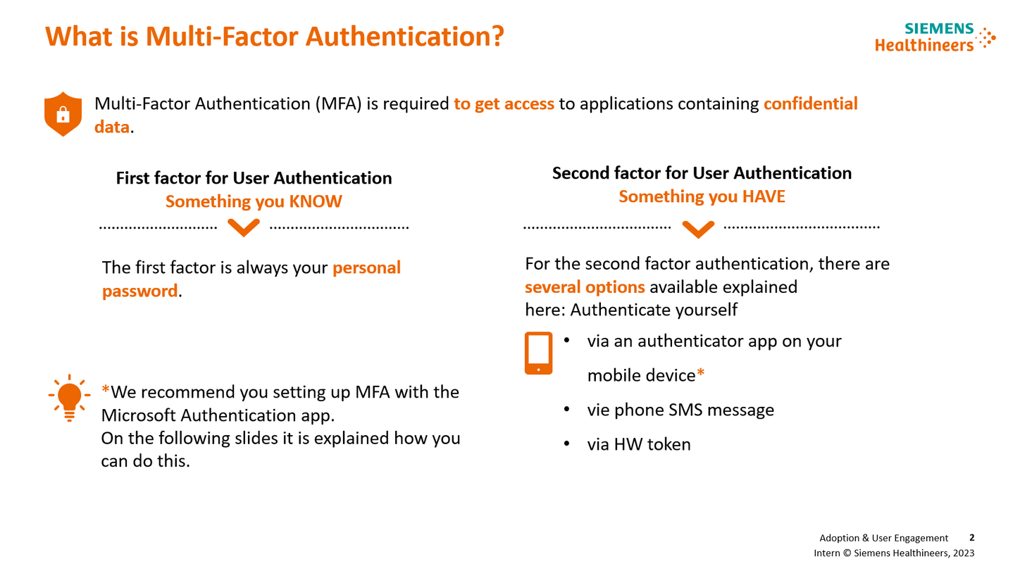 Siemens Healthineers ID MFA Definition