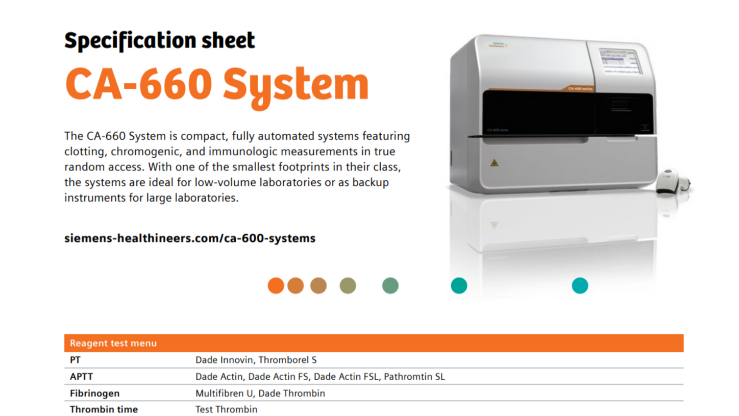 Screenshot of CA-660 System Sell Sheet