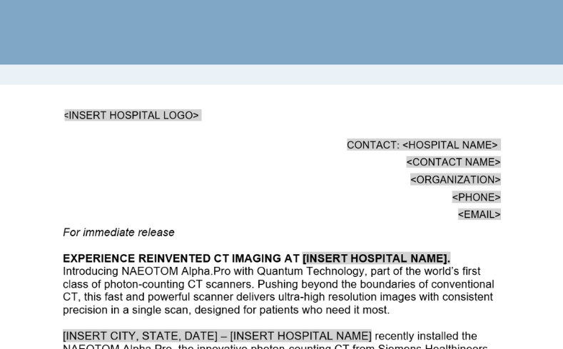  Community press release