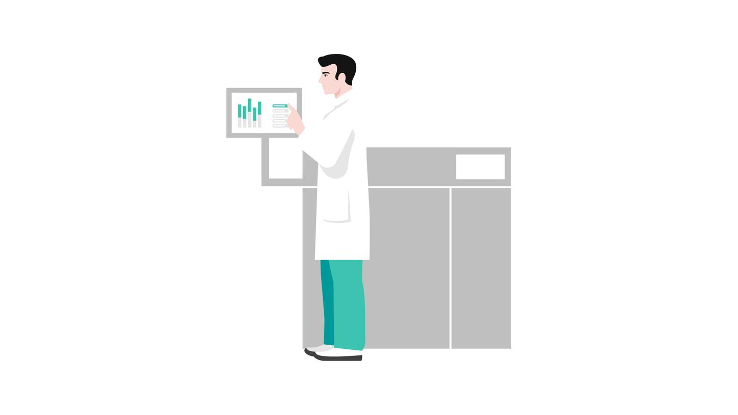Illustration of a laboratory professional operating an analyzer for methotrexate monitoring