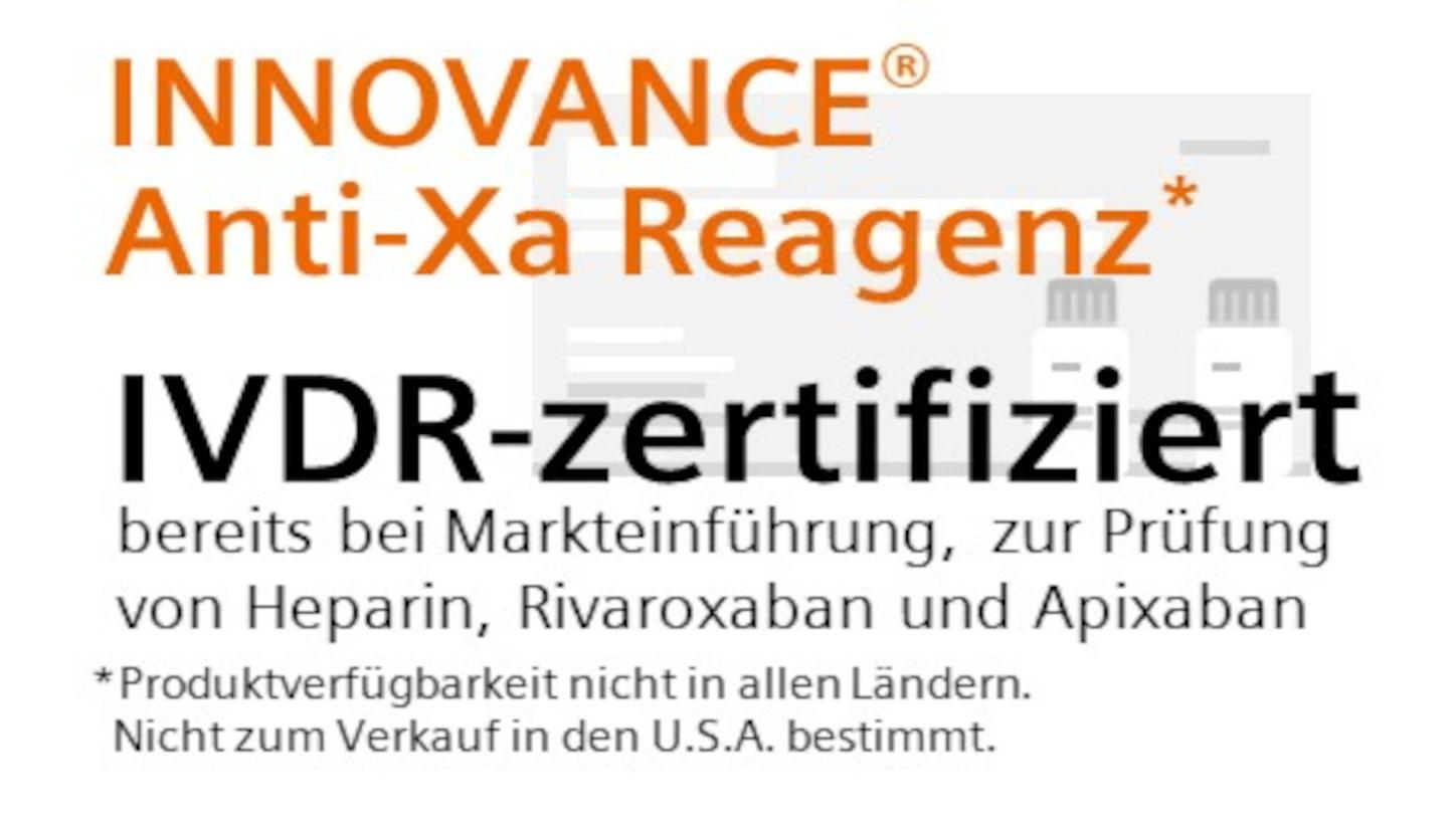 Zertifizierung für INNOVANCE Anti-Xa Assays