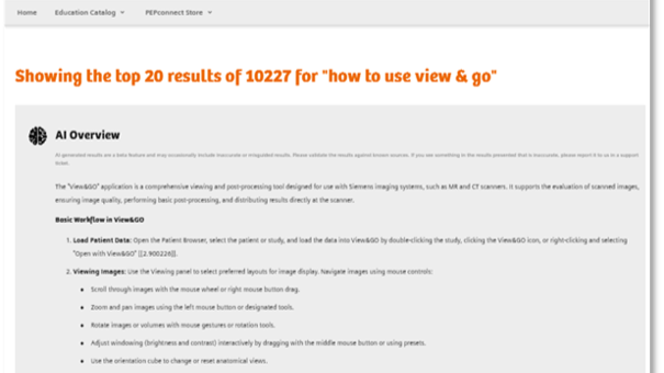 Siemens Healthineers Search results for "How to use view & go" feature